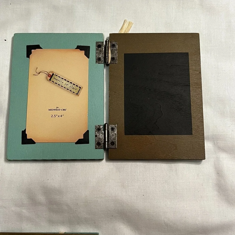 Set of 4 Card Boards by Marcie - Wood Greeting Card- photo frame & chalkboard